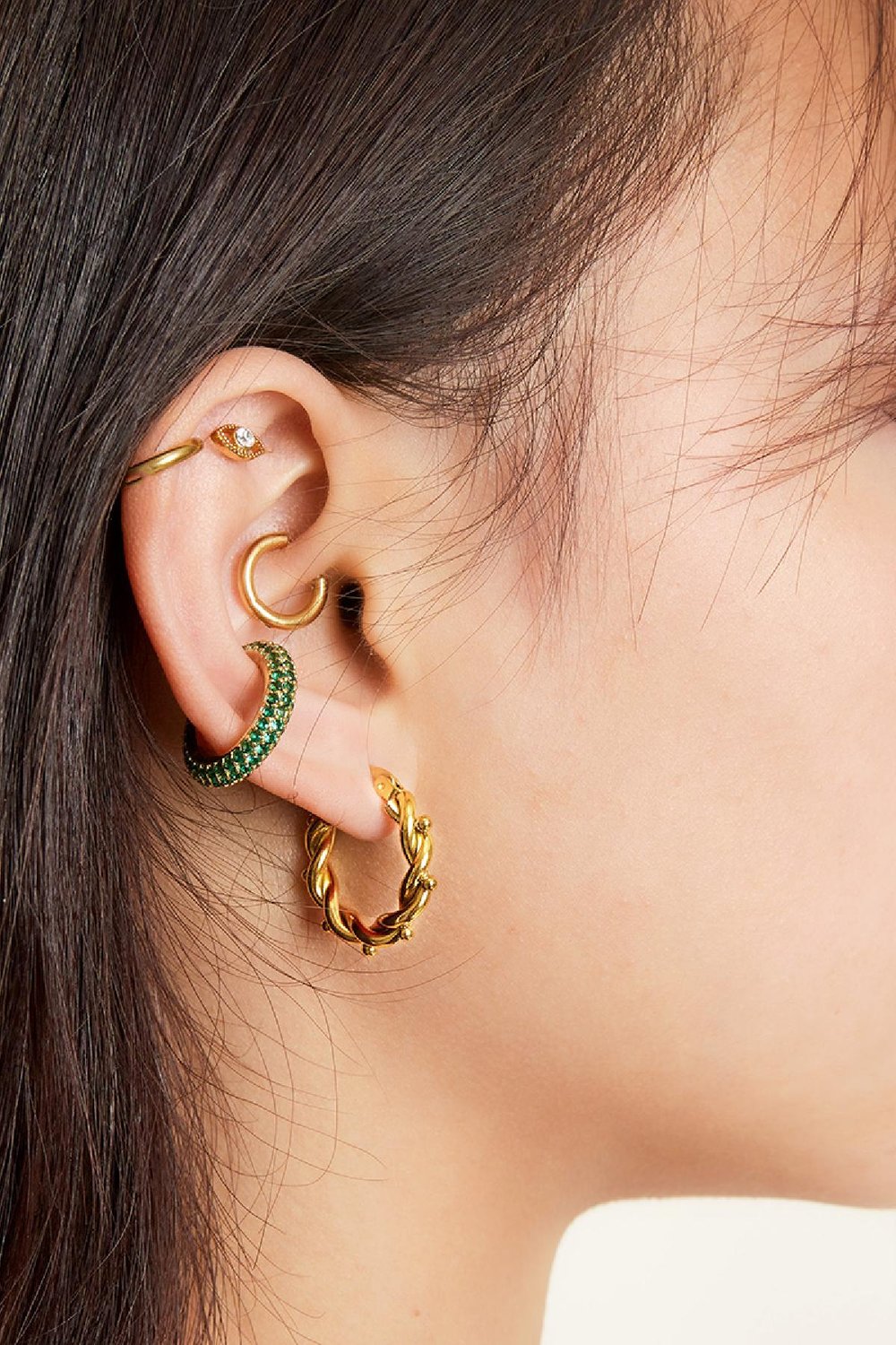 Créoles lisses Large Argenté Acier inoxydable h5Image2